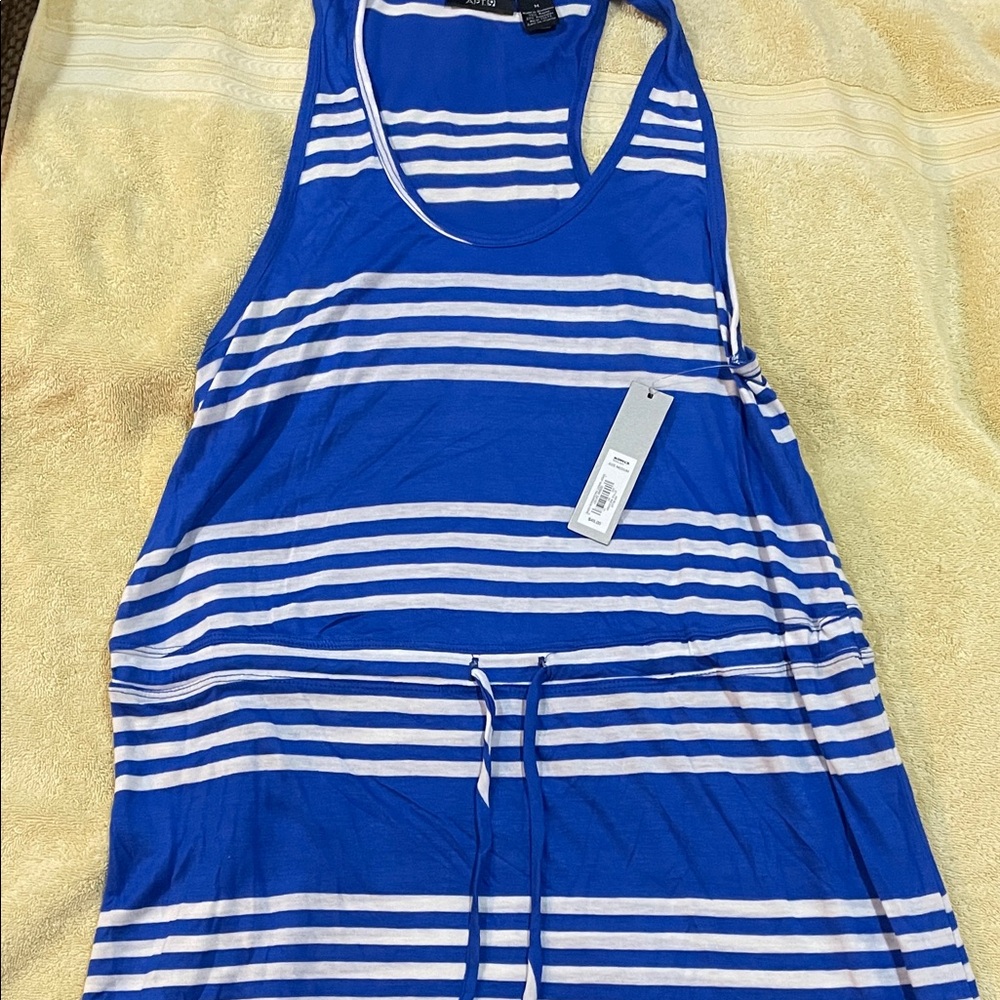 Apt. 9 Blue and White Striped Swim Coverup